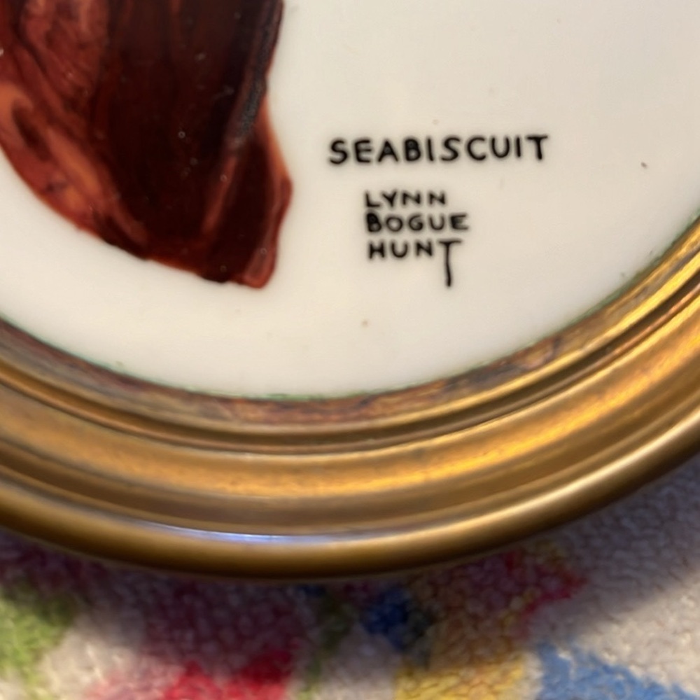 Seabiscuit brass and glass coaster collectible. - Picture 2 of 4